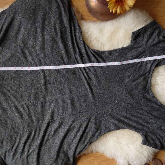 Short Sleeve T-Shirt Skater Dress, Charcoal Gray - Picture 4 of 8